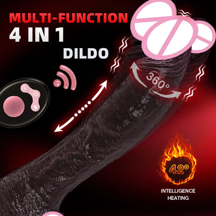 Super Long Realistic dildo Black vibrator penis telescopic Swing Heating silicone dildo remote control Dildo Vibrator for wome