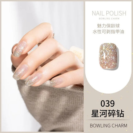 40 Colors New Nail Polish for Summer Water-based Quick Drying Tearable Nail Art Semipermanent Monochrome No Baking Lamp Varnish