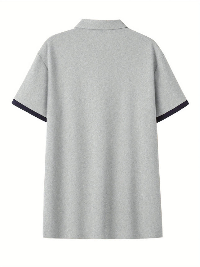Golf Men's Letter Printed Short Sleeved Polo Shirt, Breathable Polyester Fiber, Short Sleeved with Collar, Machine Washable