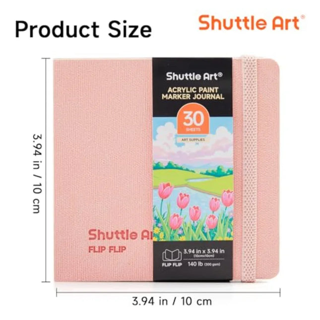 Acrylic Paint Marker Journal - 30 Sheets 3.94x3.94 Watercolor Journal with 140LB 300 GSM Watercolor Paper for Acrylic Markers