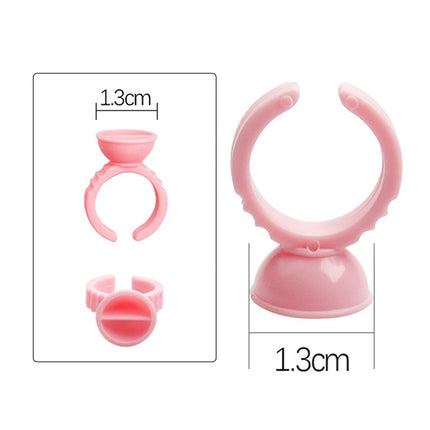 Wholesale 100Pcs Disposable Eyelash Glue Fan Cup Rings Holder Container Tattoo Pigment Eyelash Extension Tools Lash Supplies