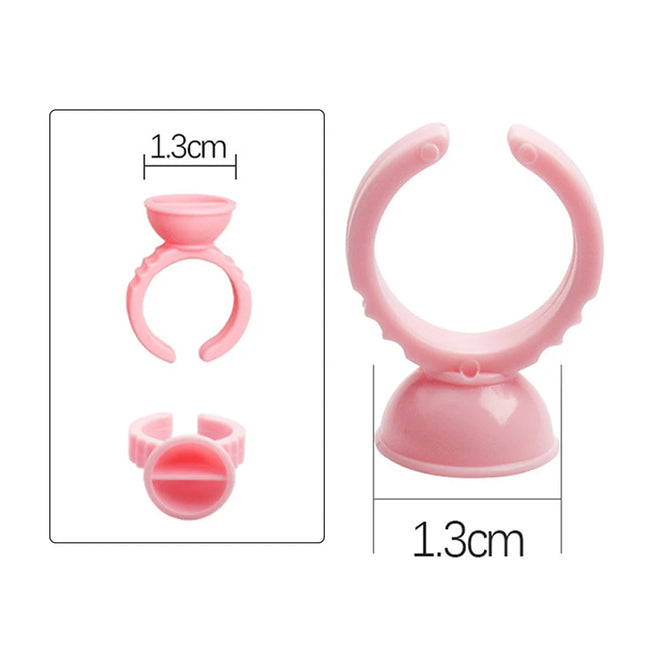 Wholesale 100Pcs Disposable Eyelash Glue Fan Cup Rings Holder Container Tattoo Pigment Eyelash Extension Tools Lash Supplies