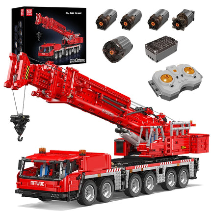 Mould King 17065 Technical Car Toys The Red Grove GMK Crane Building Block Enginerring Truck Brick Set Kids Christmas Gift