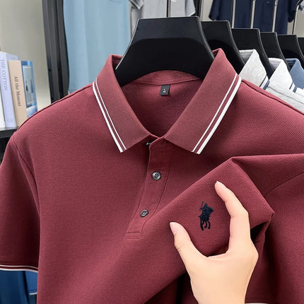 100% cotton summer new brand embroidered Paul high-quality POLO shirt high-end men's comfortable lightweight T-shirt short top