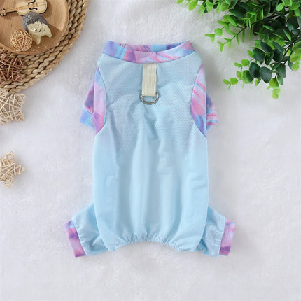 Summer Pet Dog Cooling Jumpsuit Ice Silk Breathable Quick Drying Small Dog Clothes Summer Mesh Vest Puppy Chihuahua Pet Clothes