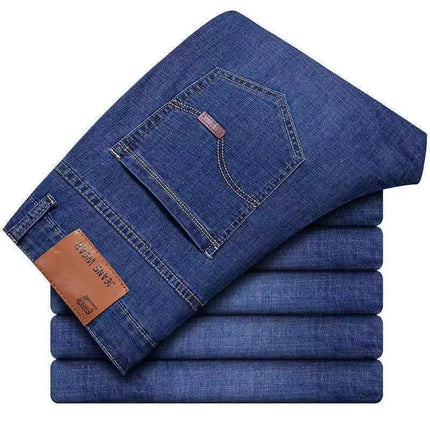 Business Jeans Men Straight Versatile Youth Middle-aged Denim Cheap Work Site Electric Welding Mason Bricklayer Pants Fashion