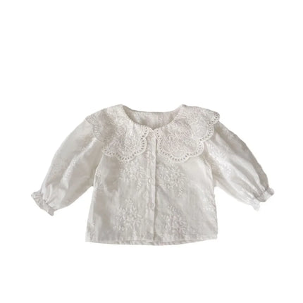 8508 Baby Girl's Clothing Set 2024 Spring New Solid Color Big Lapel Girl's Shirt Or Strap Bag Fart Pants Sweet Toddler Suit