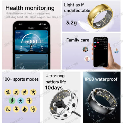 Incoming Call Vibration Alerts Smart Ring 2026 Gesture To Swipe Videos Messages Alarms Vibration Health Monitoring Smartring NEW