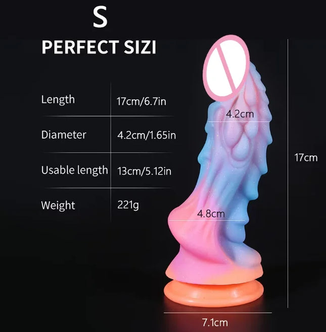 New Luminous Dildos Colourful Glowing Huge Penis G-spot Anal Butt Plug Women Toys Shaped Dragon Monster Dildo with Suction Cup - DILDO