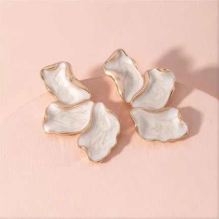 Cefiri Gold Plated Irregular Petal Earring For Women Unique Statement Flower Dangle Earrings Trendy Jewelry Gift