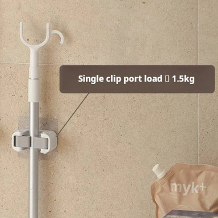 Soft Rubber Mop Broom Organizer Self Adhesive Wall Hooks Home Kitchen Bathroom Cleaning Tools Storage Shelf