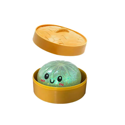 Viral Hidden Design 1-4Pcs Glitter Bead Dumpling Squishy, Blind Box with Box, Realistic Bun & Dumpling Squeeze Toy, Stress Relie