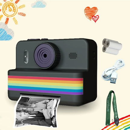 Kids Camera Instant Print,2.8 Inch Screen, USB charging,Children Digital Camera 3 Rolls Paper, Christmas Birthday Gift Toys