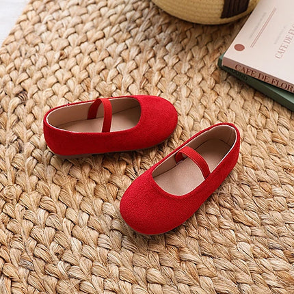 New Girl Dresses Casual Shoes Simple Fashion Children Leather Shoes Solid Color Spring Autumn Kids Princess Ballet Flat Shoes