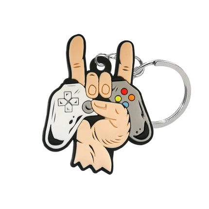 1PCS PVC new style Game Machine Keychain & Keyring Cute Gamepad Joystick Key Chain Keychains Bag Car Hanging fit men boy keys