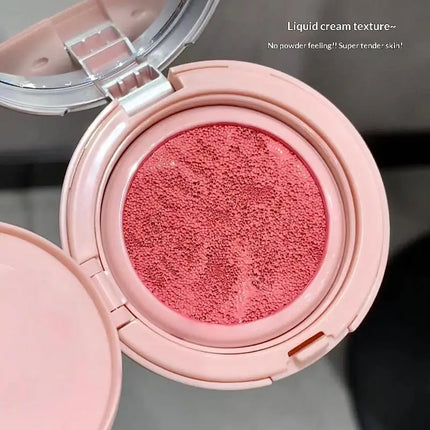 Gege bear 3.5g Matte Cream-Textured Cushion Blush With Puff, Powder-free, Smooth Application, Create Flawless Daily Makeup