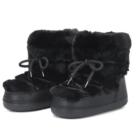 2025 Winter Ankle Boots for Women Platform Antiskid Waterproof Ski Boots Luxury Fluffy Furry Fur Boots Woman's Ankle Booties