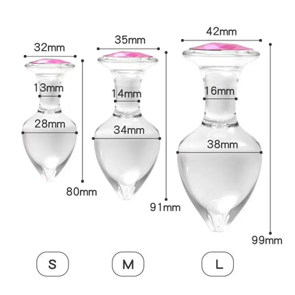 Crystal Glass Transparent Anal Plug Pink Diamond Butt Plug Sexy Toys For Men Women Insert Buttplug Dildo Bdsm Analplug Sex Shop