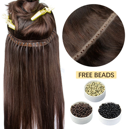 Invisible Hole Flat Pu Tape Human Hair XO Twin Tabs 25cm Long Tape PU Weft Real Human Hair No Glue Microlink Application 40-50g