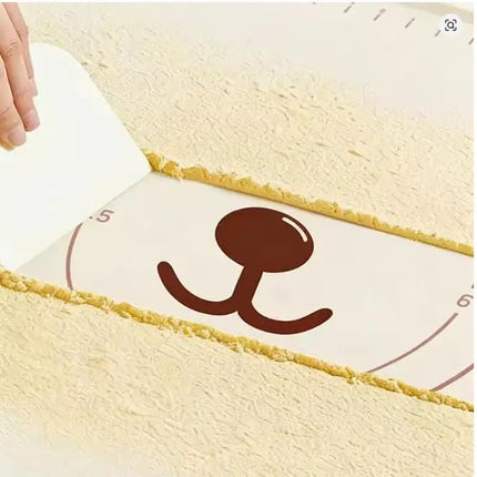 Food Grade Silicone Kneading Mat Cute Bear Anti Slip Rolling Pastry Board Large Baking Panel Household Kitchen Tools