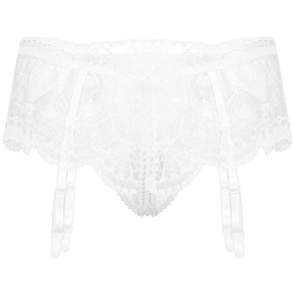 Sexy Men's Panties Sissy Lace Transparent Bowknot Lingerie Men Bulge Pouch Briefs Underwear Pump Man Briefs With Garter