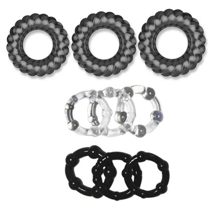 3PC Peni Rings Silicone Adult Men Delay Ejaculation Stronger Erection Rubber Rings Penis Enlargemen Sex Toys For Couples Game
