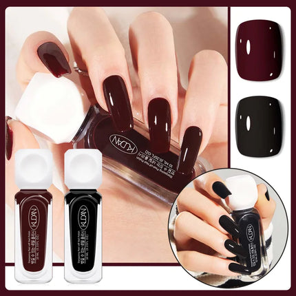 2pcs/set 10ml Water-Based Peel-Off Nail Polish Kit Red Pink Long Lasting Quick Drying No Lamp Needed Nail Art Nail Supplies