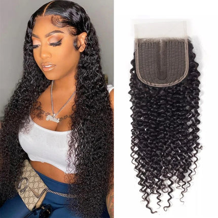 QT Loose Deep Wave Lace Closure 4x1 Transparent Lace Closure T Part Lace Remy Human Hair Middle Part 20inch Closure for Women