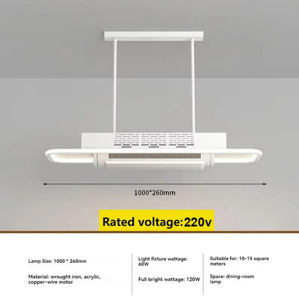 LED bladeless fan light, living room light, modern minimalist smart remote control, master bedroom study ceiling light