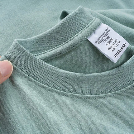 600G Heavy Cotton Short-sleeved T-shirt Men's and Women's Summer Loose Casual Trend Versatile Round Neck Half-sleeved Clothes