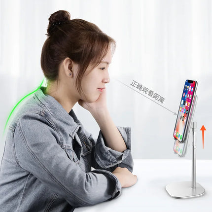 Desktop Phone Holder Tablet Stand For Ipad Phones Universal Bracket Telescopic Adjustable Height Angle Metal Live Support
