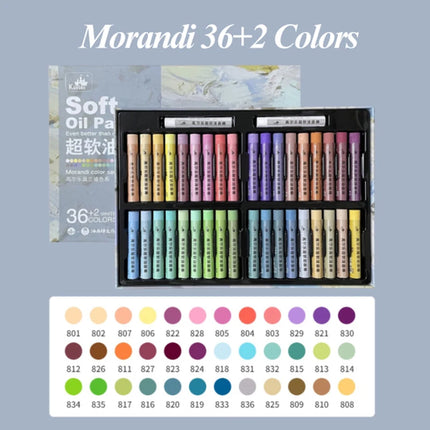 Kuelox Soft Oil Pastel 24/36/48 Solid Paint Stick Washable Drawing Classic Macaron Morandi Artist Crayon For Gift Art Supplies