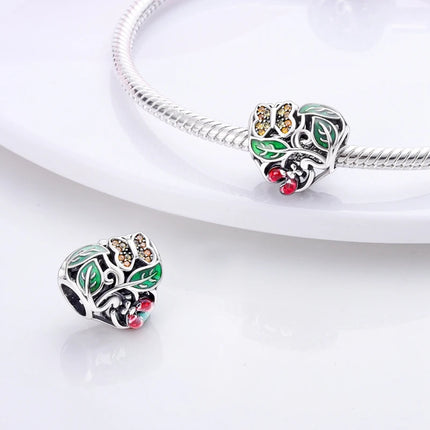 Spring Charms Beads Pendant 925 Sterling Silver Flower Butterfly Dragonfly Mushroom Charms Fit Bracelet Woman Man DIY Jewelry