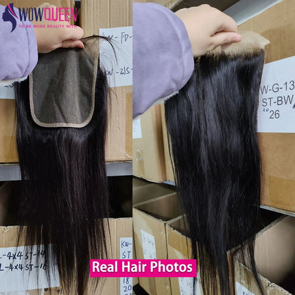 Straight 5x5 6x6 Transparent Swiss Lace Closure 100% Brazilian Human Hair Natural Hairline Lace Closure Only Melt Skins