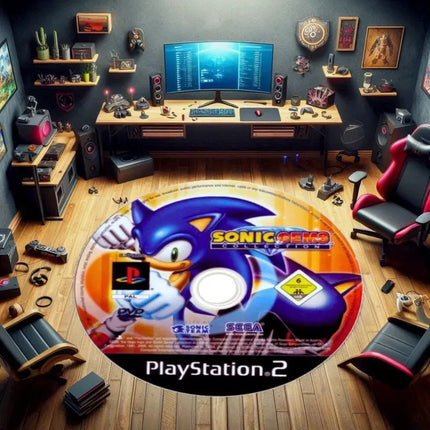 Anime CD Records Living Room Carpet Creative Circular Carpet Seat Basket Cushion Themed Decor Floor Mat Gaming Room Round Rug