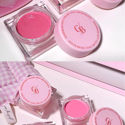 Gegebear Soft Blush Cream Tender and Multi-color Korean Style Contouring Lip Gloss Multi-purpose Rouge Cream