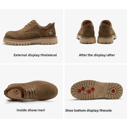 Golden Camel Men's Shoes 2026 New Business Casual Soft-Soled Leather Shoes High-Quality Non-slip Velvet Warm Work Shoe
