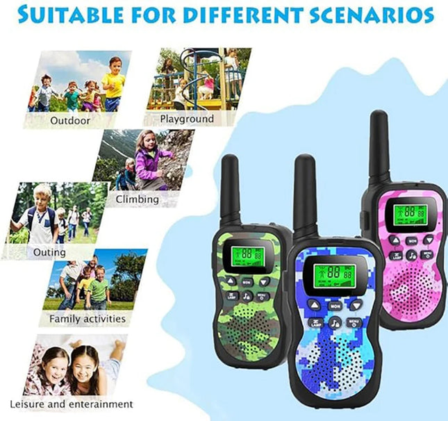 Kids Walkie Talkies Radio Toy 3 KM Best Christmas Birthday Gifts for 3-12 Year Old Kids to Outside Adventures Camping Hiking