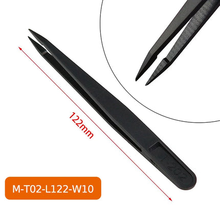 8pcs/Set Anti-Static ESD Plastic Tweezers Set Curved & Straight Forceps for Electronic PCB Repair Anti-Static Hand Tools