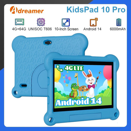 10 Inch Kids Tablet Android14 4GB RAM + 64GB ROM Tablet WIFI Google Play Children Tablet for kids Studying Daily Gaming