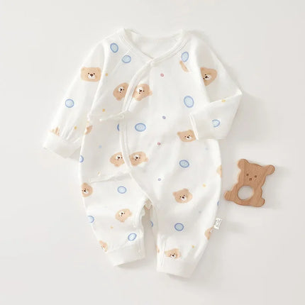 Cartoon Print Baby Long Sleeved Romper 0-6Month Newborn One Piece Outfit Boys Girls Cotton Jumpsuit Spring Autumn Kids Clothing