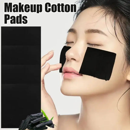 Bamboo Charcoal Wet Compress Cotton Pads 200PCS Disposable Black Makeup Remover Pads Facial Skin Wipe Cleaning Cotton Pads