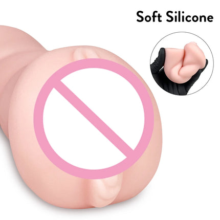 3 in 1 Pocket Pussy Male Masturbator Sex Toys for Men 3D Textured Sex Doll with Sexy Mouth Realistic Vagina Tight Anus Mens 18+