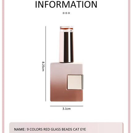 Cat Eye Enamel Ruby Glass Beads Nail Polish 9-Color Pop Cat Eye Enamel Solid Color Nail Polish Nail beauty Not Easy To Fade