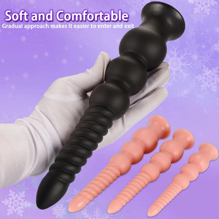 Long Big Anal Beads Butt Plug Long Butt Plug Anal Training Expansion Anal Dilator For Women Man Gay Soft Anal Massager Sex Toys