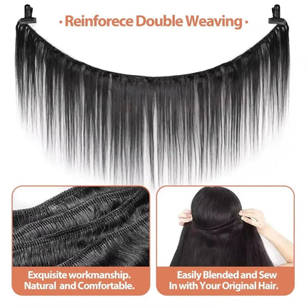 28 28 30Inch Bone Straight Human Hair Weave Bundles Brazilian Virgin Unprocessed Raw Human Hair Extension 3 4 Bundles Wef