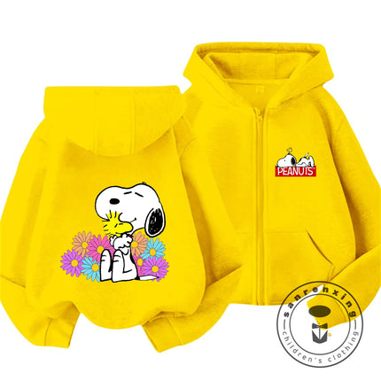 New Style Kids Zipper Hoodie Cute Cartoon Print Autumn Winter Trendy Hooded Street Wear Snoopy Boys Girls 3 14