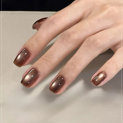 1pcs TC Coffee Brown Cat Eye Gel Nail Polish Whitening Caramel Maillard Brown Glass Bead Nail Art Holiday DIY Nail Polish Design