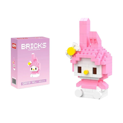99 style SANRIO Hello Kitty Building Blocks Cartoon Figures Kuromi Bricks My Melody Children's Assembly Toys Cinnamoroll Gift