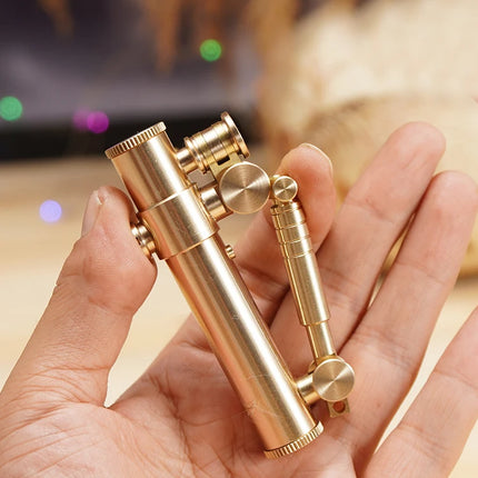 Metal Brass Cigarette Lighter Men Gift Unique Lighters Japanese Novel Mechanical Press Ignition Fuel Gasoline Lighter